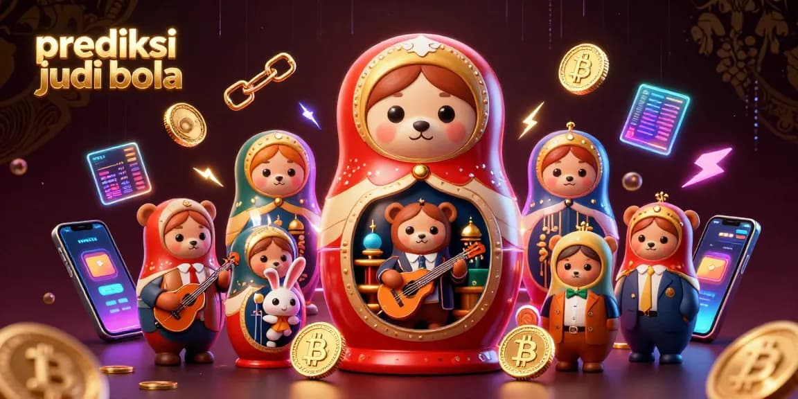 Elevate your betting with prediksi judi bola insights, featuring dynamic cartoon characters and crypto elements.