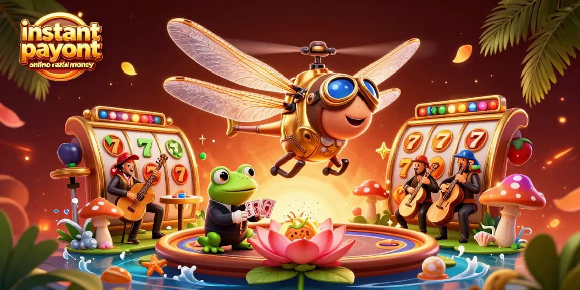 Experience instant payout online casino real money with vibrant 3D characters in a rich casino scene.