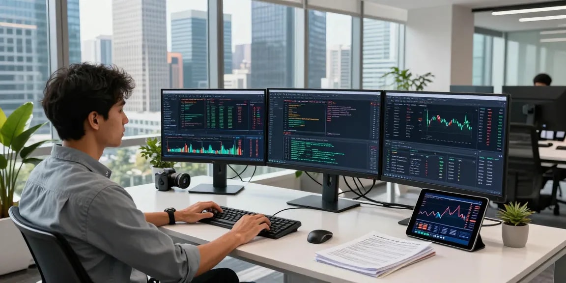 Real-time market analytics for India quant trading stock API in a modern fintech workspace.