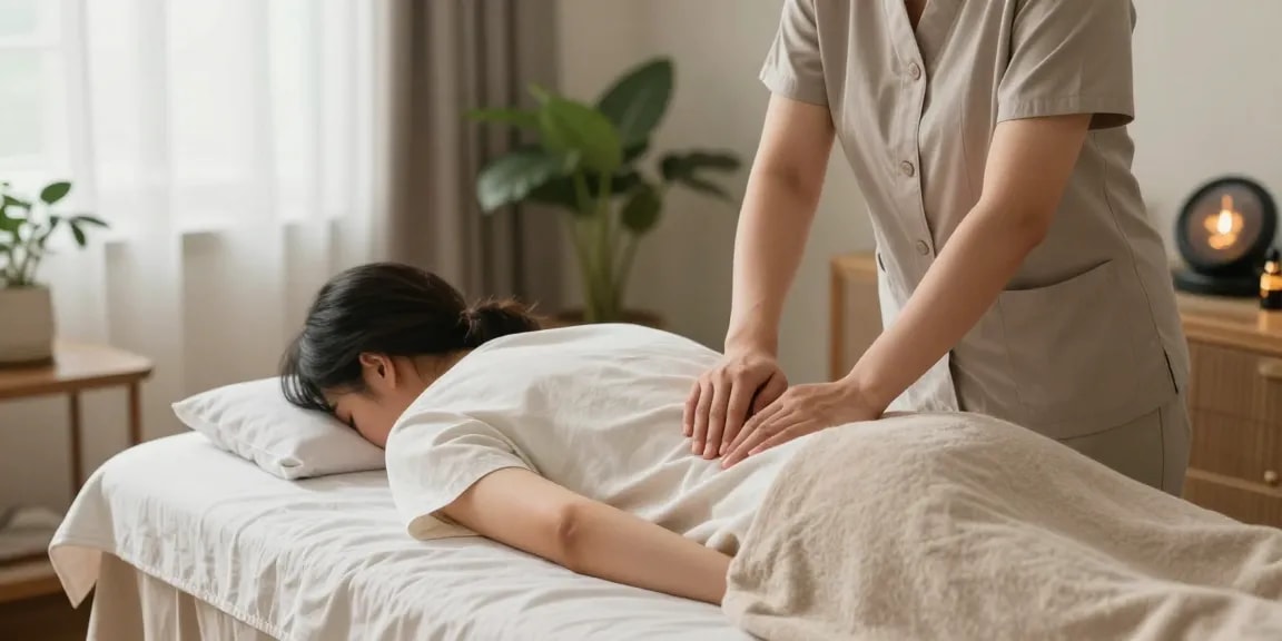 송파출장마사지 treatment in a tranquil home setting promoting relaxation and wellness.