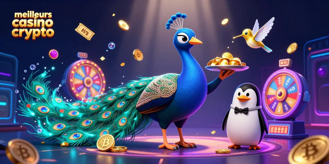 Découvrez les meilleurs casinos crypto avec des jeux dynamiques et des personnages colorés dans une scène immersive.