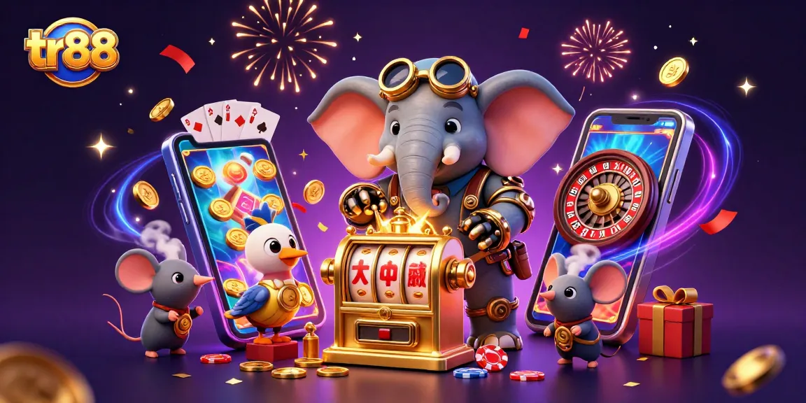 Experience the vibrant action of TR88 as steampunk characters engage in slot gaming adventures.