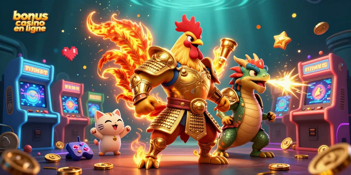 Jouez au bonus casino en ligne avec un combat épique de guerriers aux côtés d'un dragon, soulignant l'excitation des jeux.