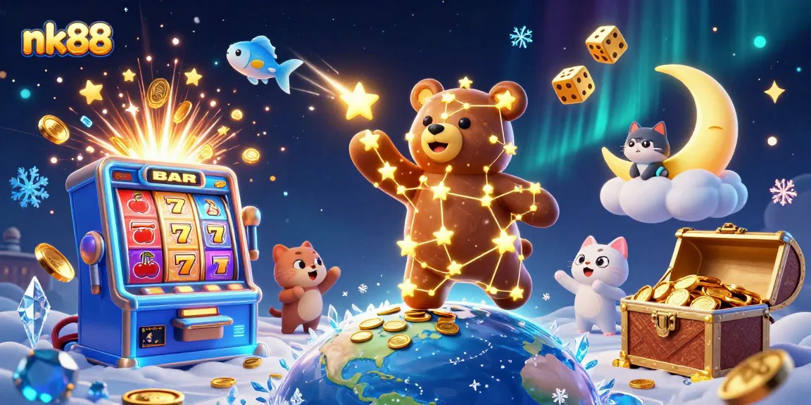 Play exciting games at nk88 with golden coins and lucky symbols flying in a vibrant casino scene.