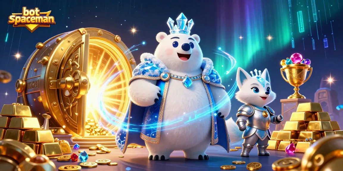 Spin to win with the bot spaceman as treasure bursts forth in a cartoonish casino realm.