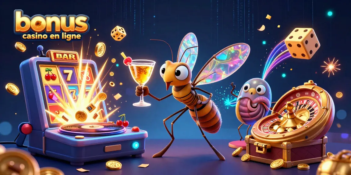 Profitez de l'expérience du bonus de casino en ligne avec un symbole captivant de machines à sous et des éléments de jeu dynamiques.