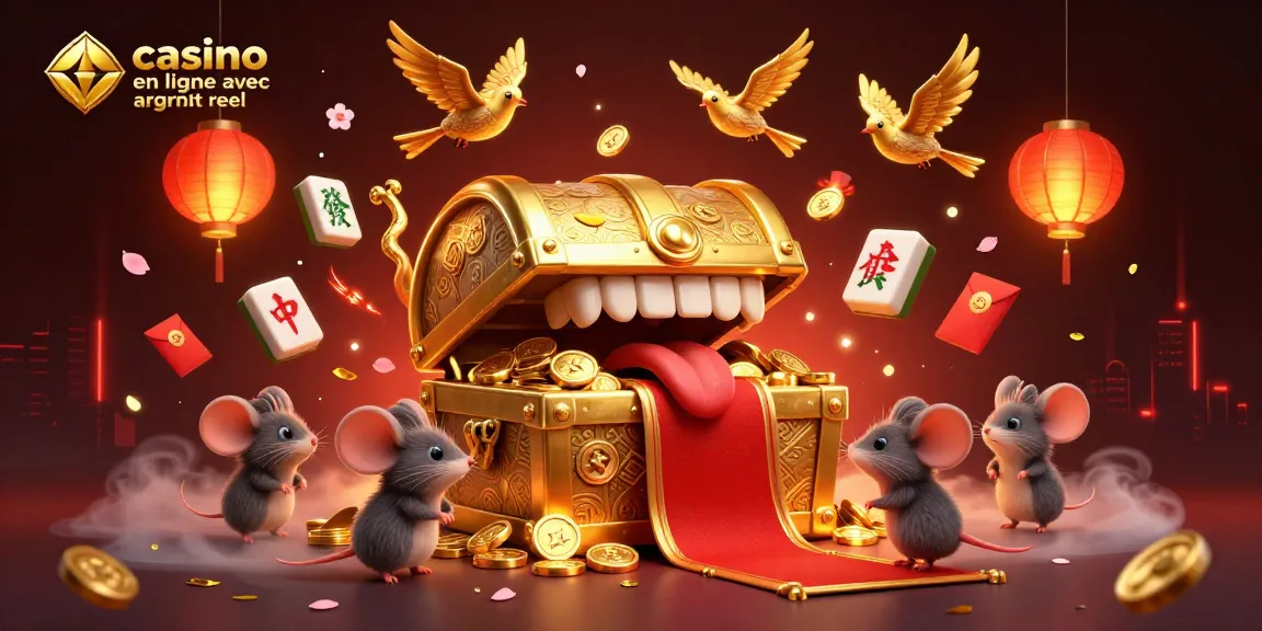 Profitez des jeux chez casino en ligne avec argent réel grâce à un coffre au trésor doré attirant les joueurs.