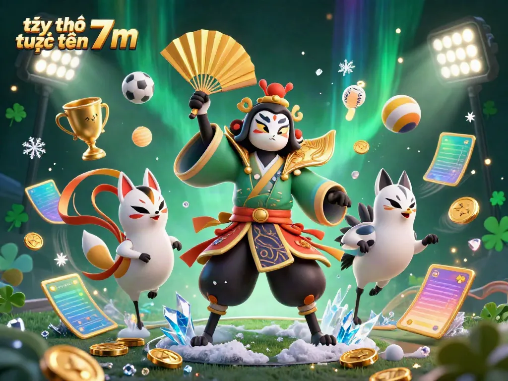 Experience the dynamic atmosphere of tỷ số trực tuyến 7m with vibrant sports elements and characters.