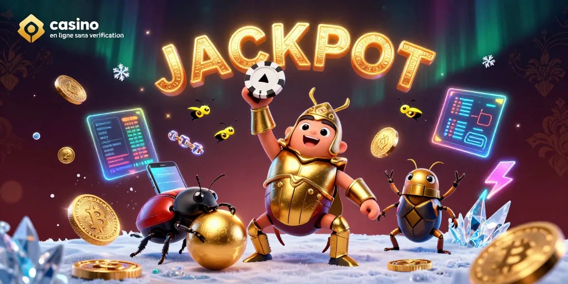 Profitez de jeux excitants sur un casino en ligne sans vérification, tandis qu’un scarabée en armure célèbre le jackpot.