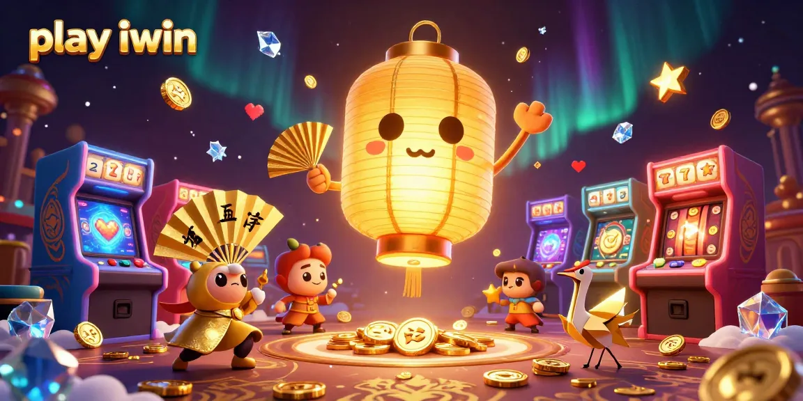 Play iwin with exciting 3D gaming action featuring colorful casino elements in a vibrant scene.
