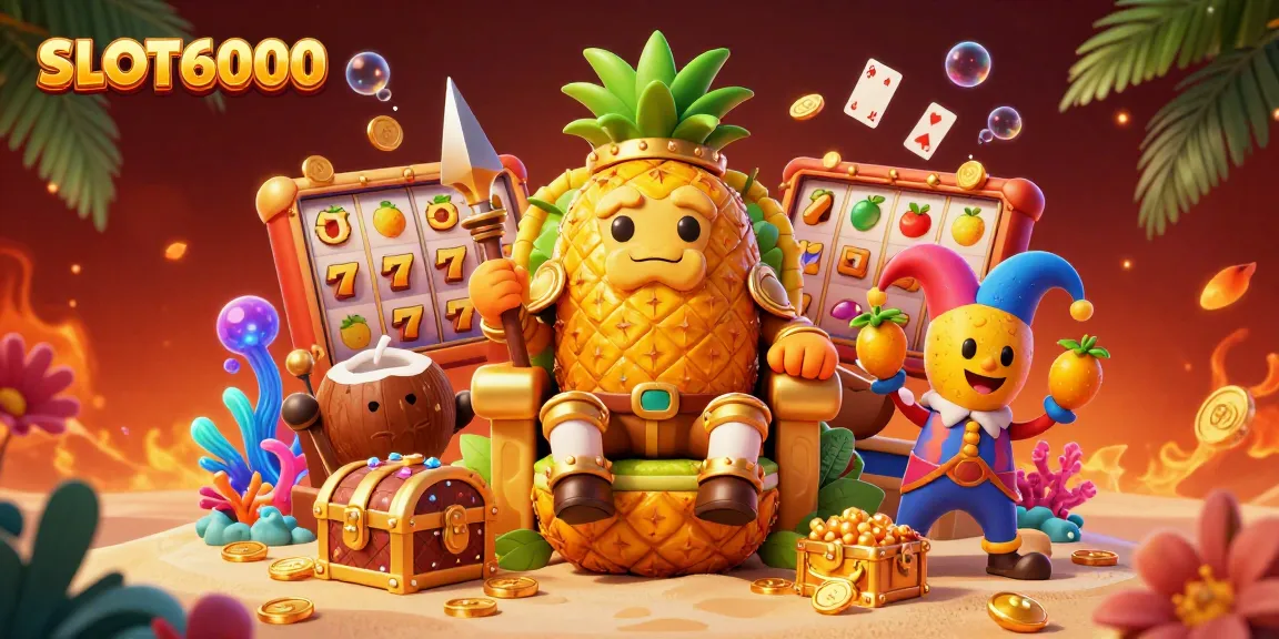SLOT6000 offers thrilling slot experiences with vibrant visuals and community engagement through a dynamic casino scene.