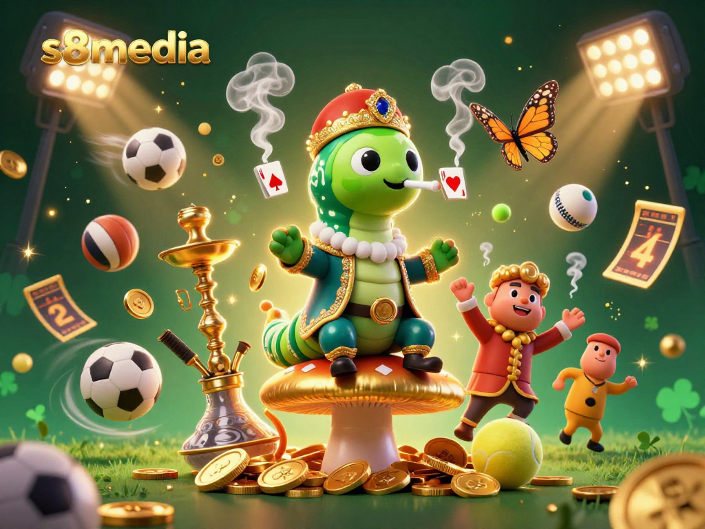 Place bets with exciting visuals at s8media, showcasing a dynamic casino scene with sports elements.
