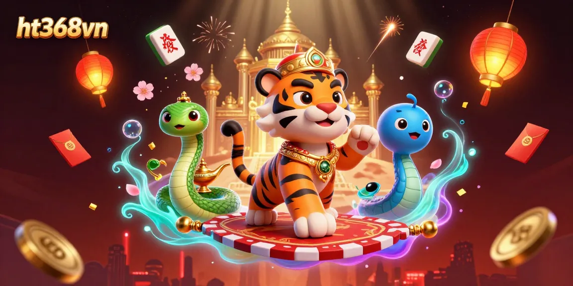 Experience the excitement of ht368vn with a vibrant 3D casino scene featuring engaging games and vivid elements.