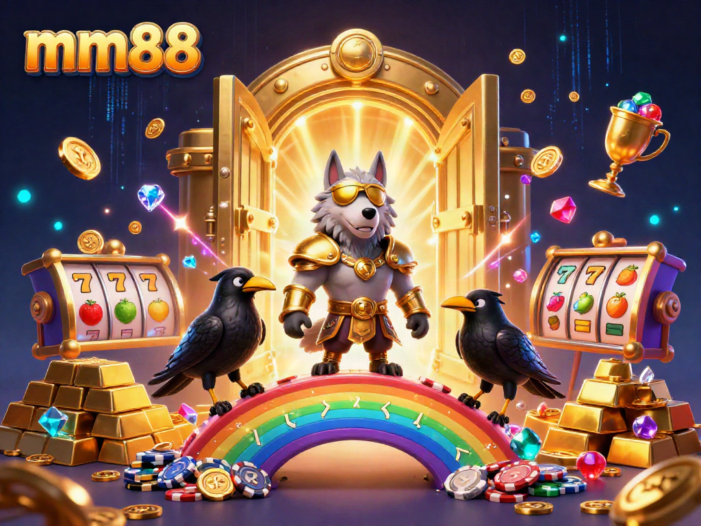 Engage in thrilling gameplay with mm88, featuring Odin and mythical ravens amidst stunning casino visuals.