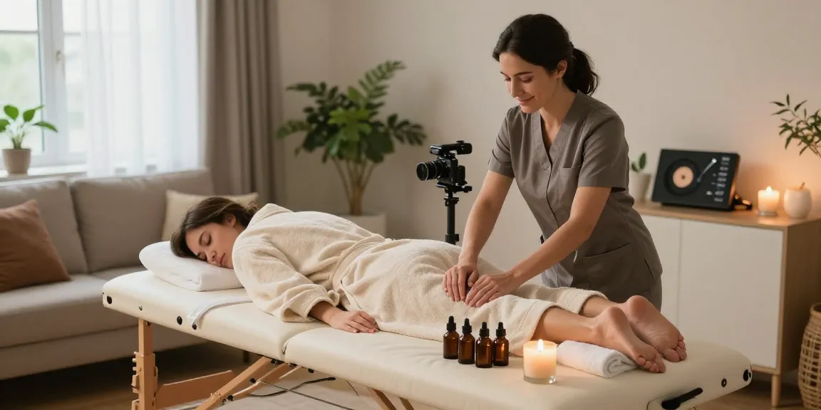 관악구출장안마 - Professional massage therapist preparing for a tranquil in-home session.