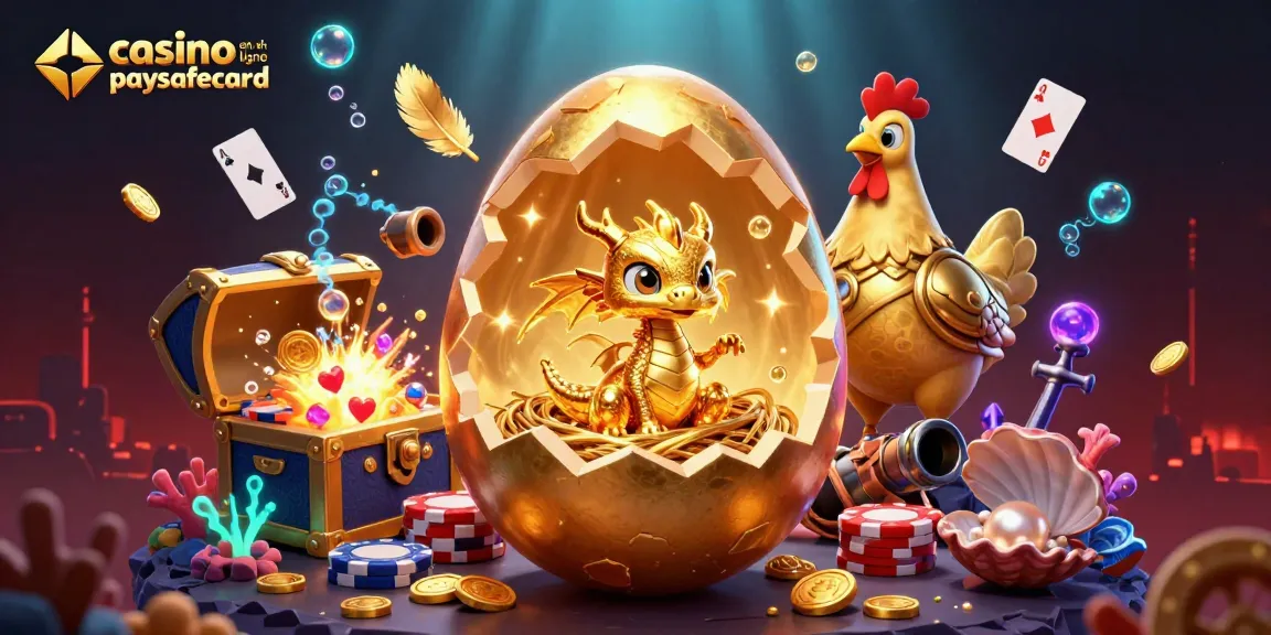 Découvrez l'univers captivant du casino en ligne paysafecard avec des éléments de jeu fascinants et un dragon en or.