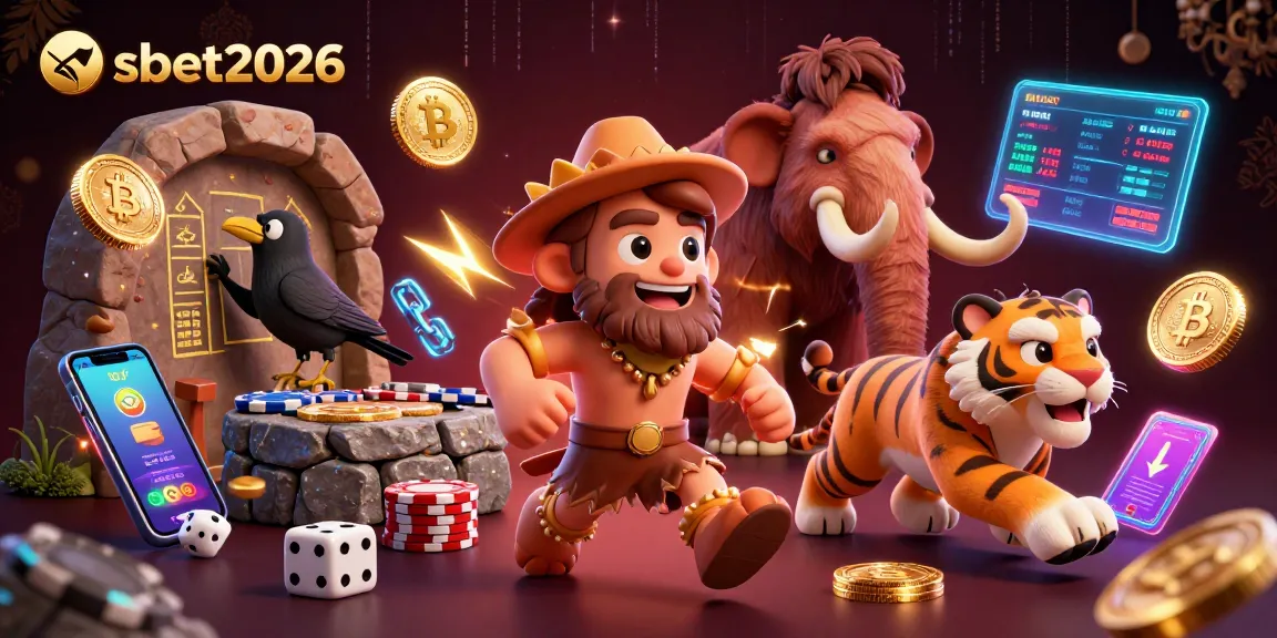 Engage in shbet2026's thrilling casino adventure with cartoon cavemen and crypto elements!