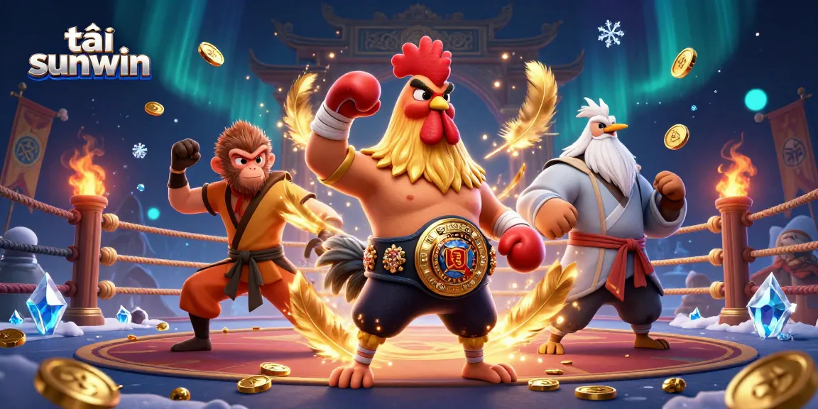 Play and win with tải sunwin in this vibrant online gambling illustration packed with excitement.