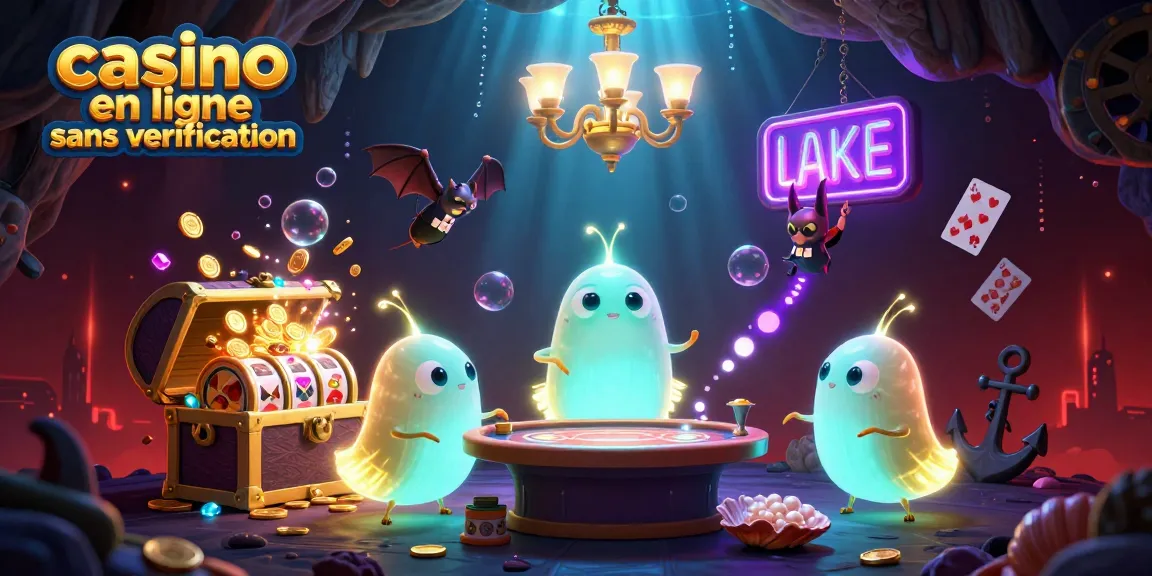 Jouez sur un casino en ligne sans vérification et profitez d'une ambiance lumineuse animée avec des lumières et des personnages colorés.