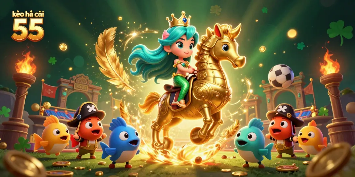 Experience dynamic sports betting action with kèo nhà cái 55 in a colorful underwater scene.