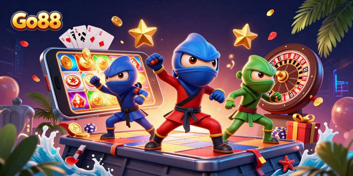 Engage with Go88's vibrant casino experience featuring ninja chameleons and exciting games.