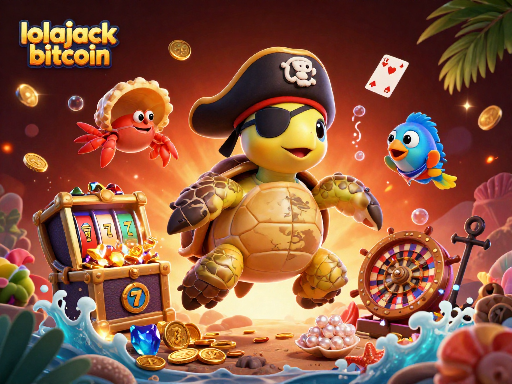 Explore the excitement of lolajack bitcoin with an epic casino-themed 3D illustration.