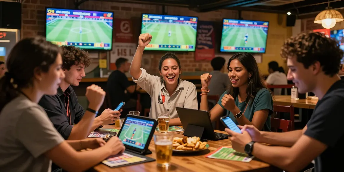 Excited fans celebrating on Gacor25 sports betting platform during World Cup 2026.