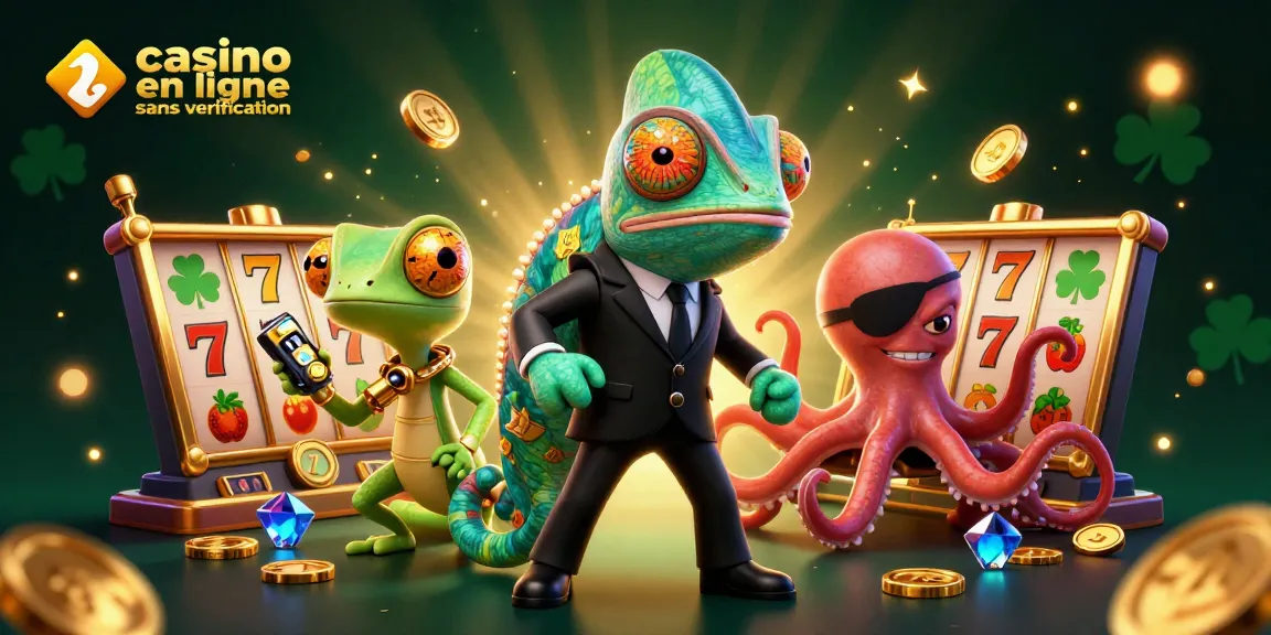Jouer dans un casino en ligne sans vérification avec des personnages colorés dans un environnement dynamique.