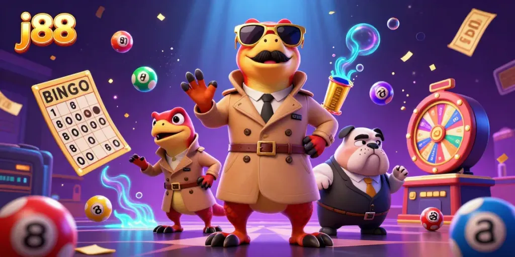 Engage in the thrilling j88 casino experience with raptors entering a VIP lounge.
